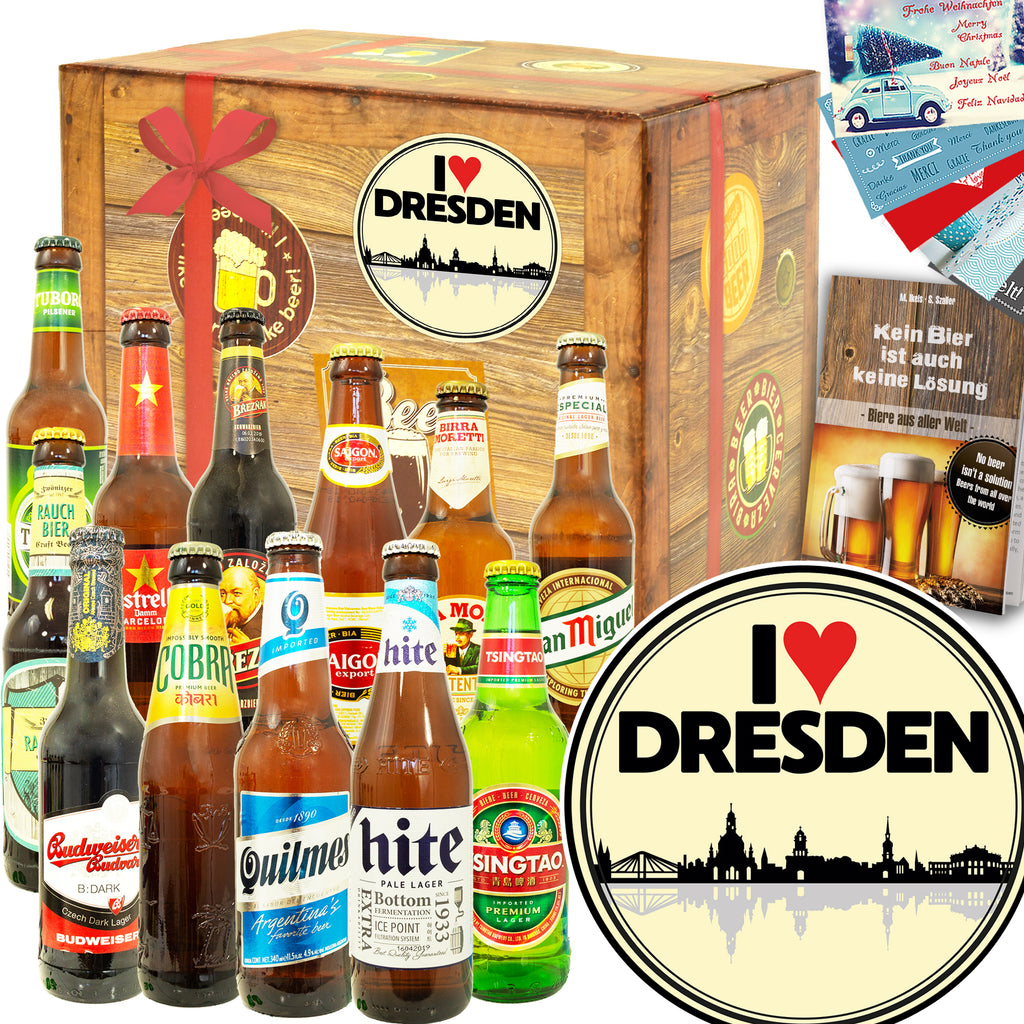 I love Dresden | 12 Flaschen Bier International | Box
