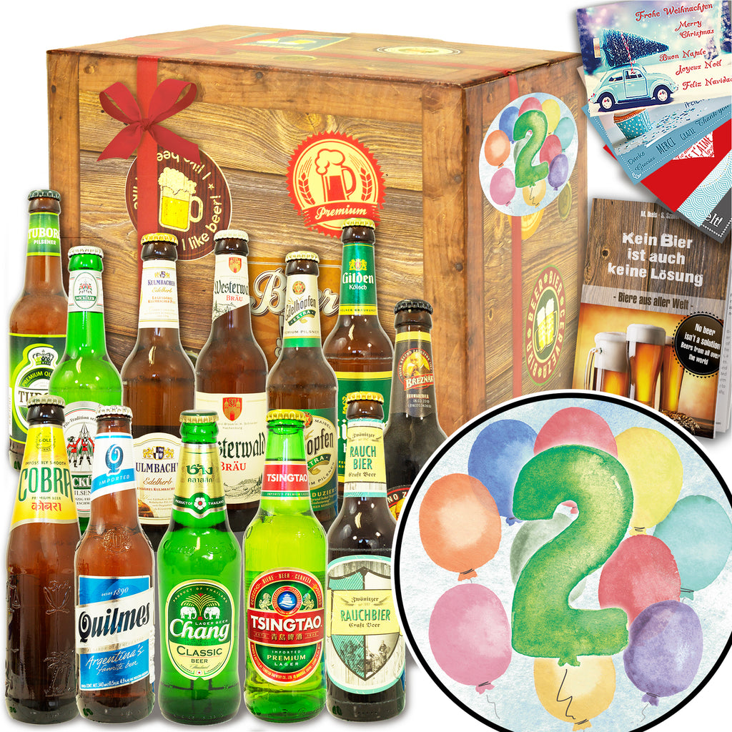 Hochzeitstag 2 | 12x Bier Deutschland und Welt | Geschenk Box