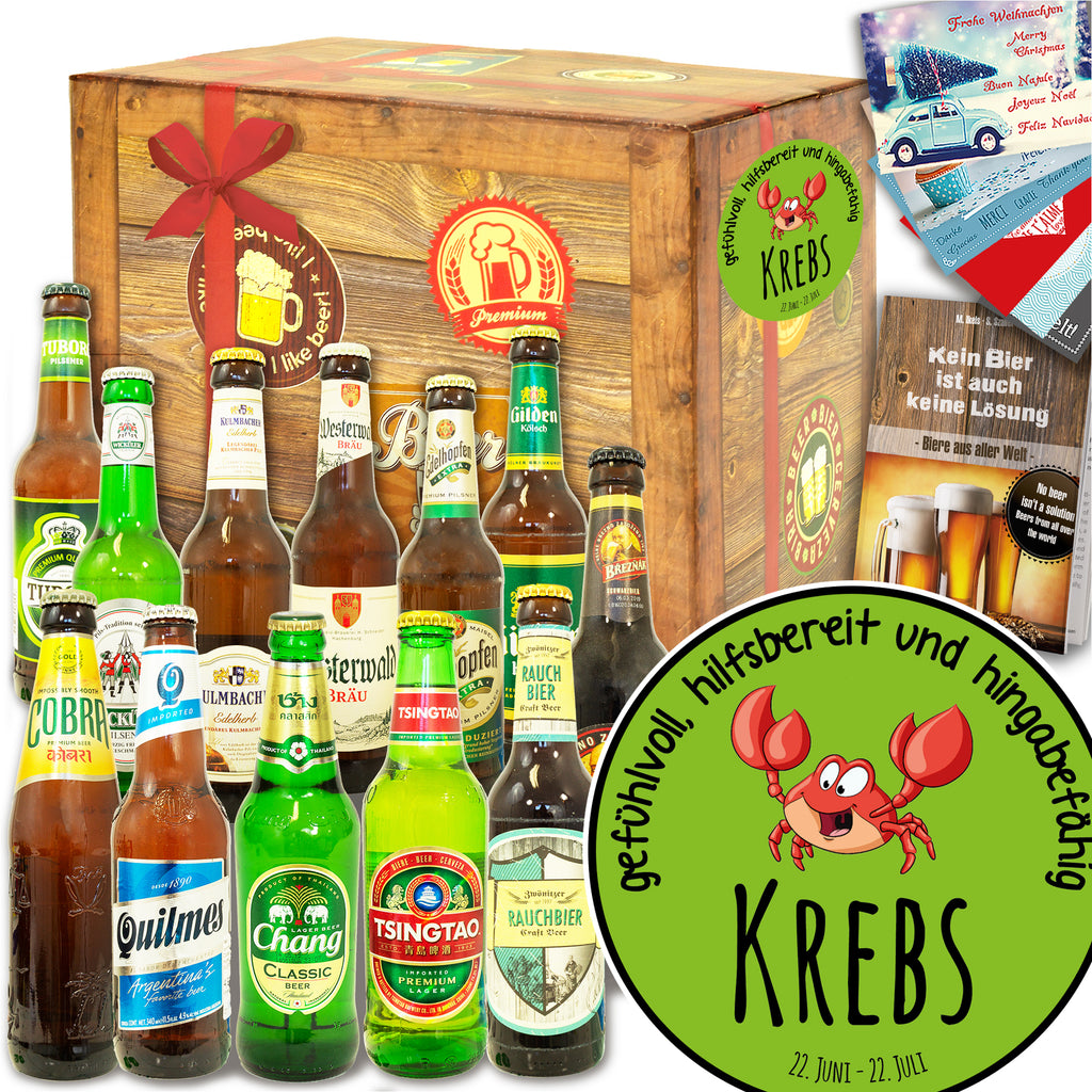 Sternzeichen Krebs | 12 Spezialitäten Bier International und DE | Bierset