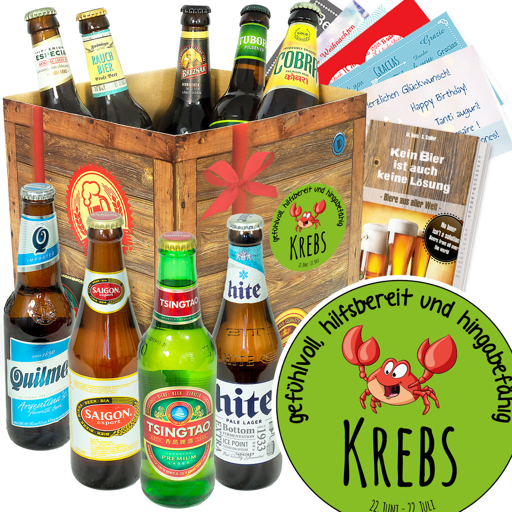 Sternzeichen Krebs | 9 Spezialitäten Biere der Welt Exoten | Bierset