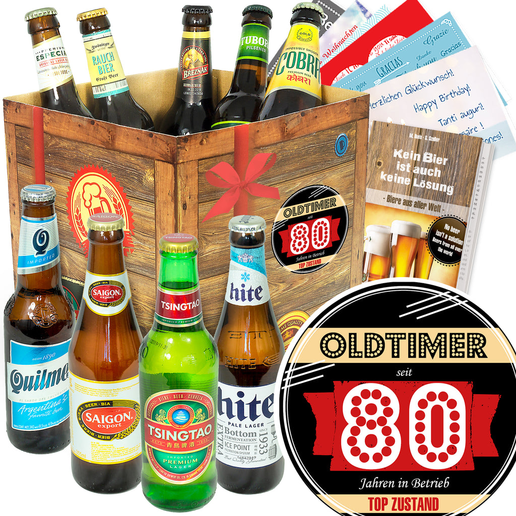 Oldtimer 80 | 9 Länder Bier Weltreise | Geschenkidee