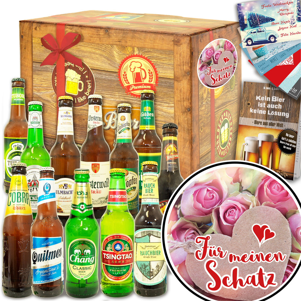 Für meinen Schatz | 12x Bier International und DE | Geschenkidee
