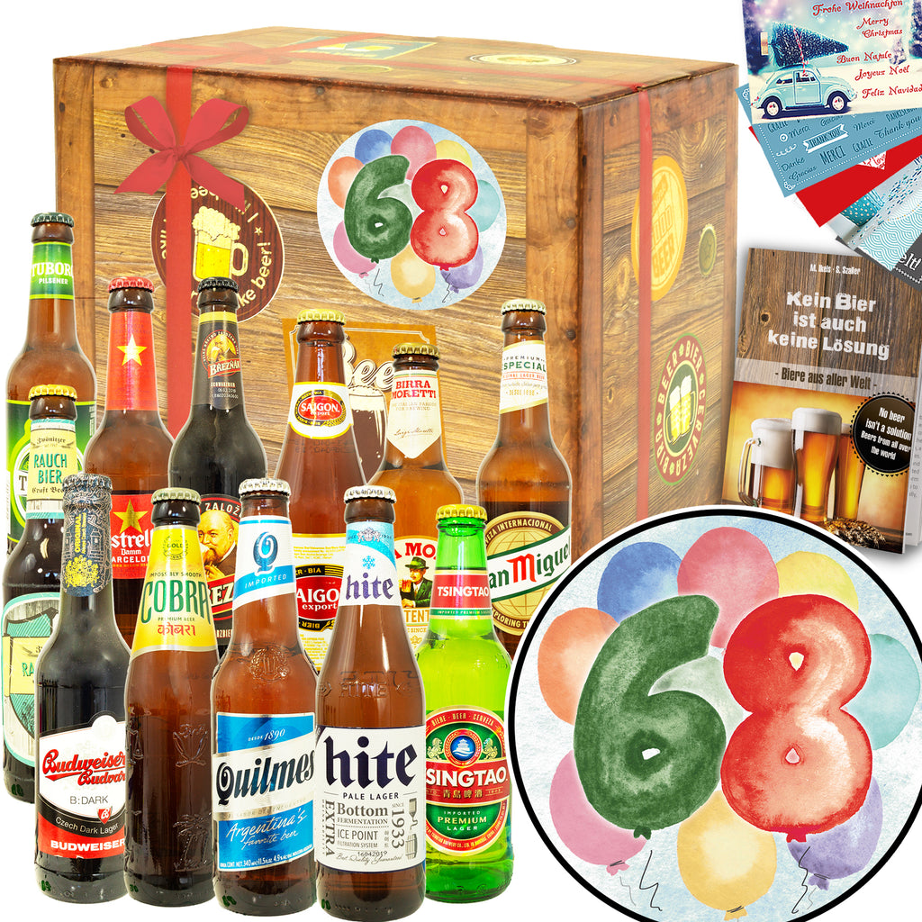 Geburtstag 68 | 12 Biersorten Bier International | Geschenkset