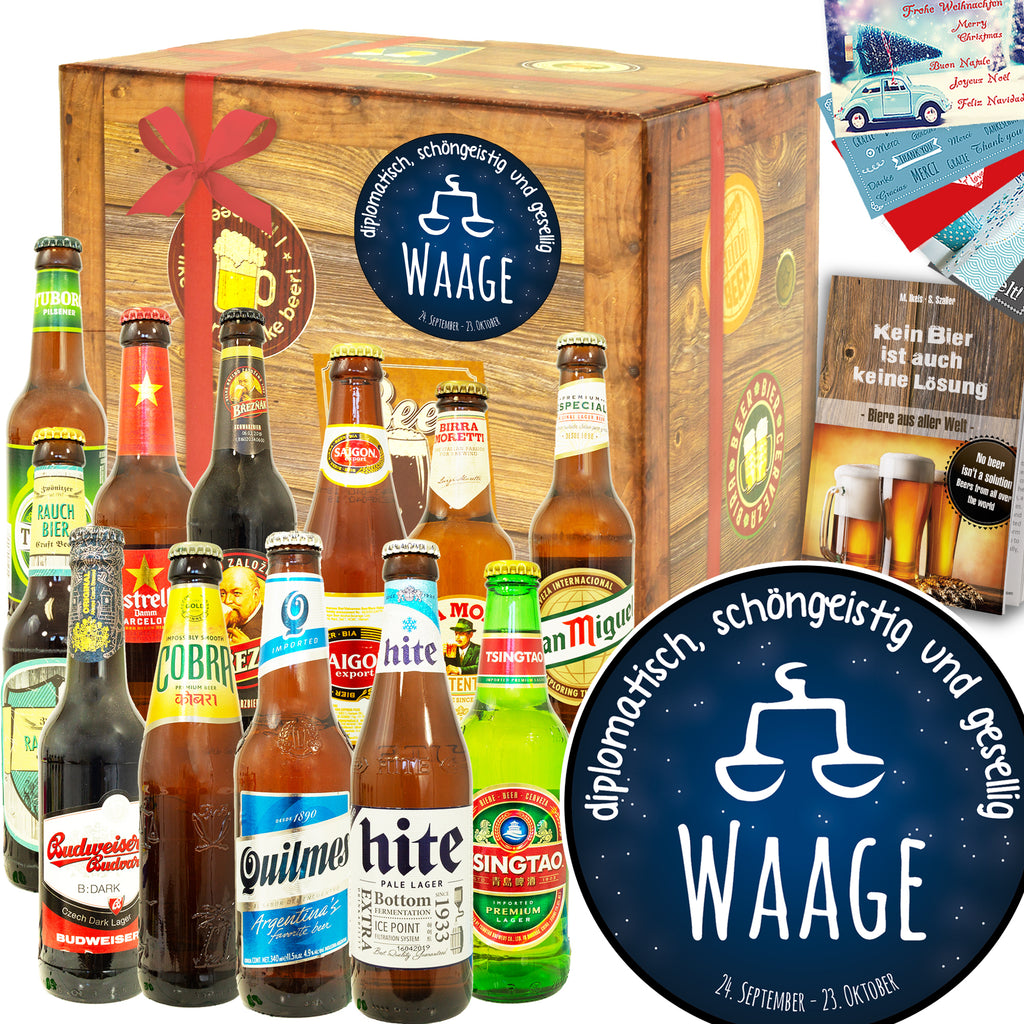 Sternzeichen Waage | 12x Bier International | Biergeschenk