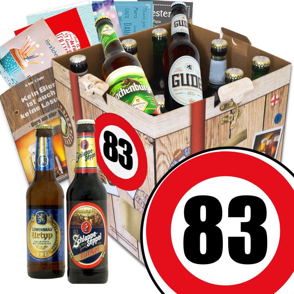 Zahl 83 | 9 Flaschen Biere aus Deutschland | Geschenk Box