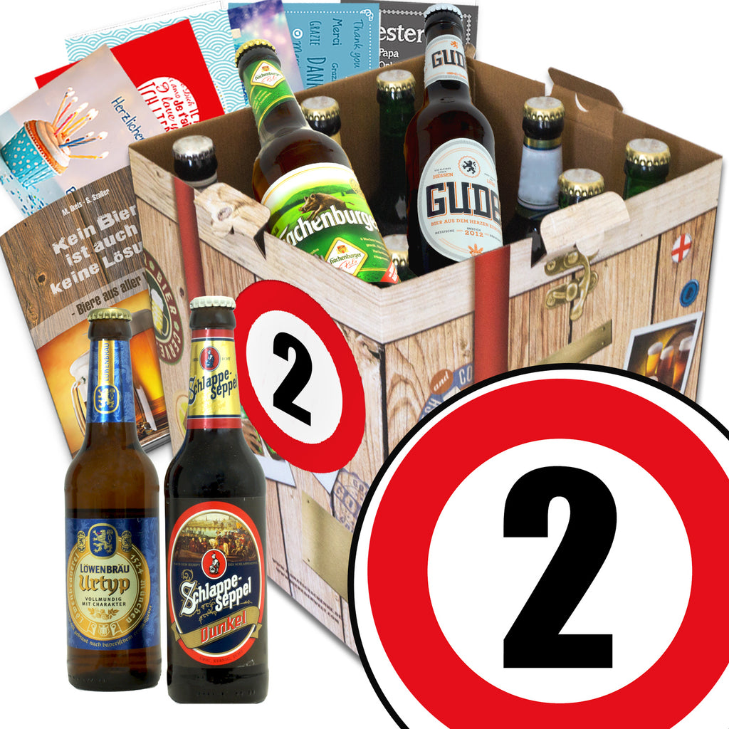 Zahl 2 | 9 Flaschen Biere Deutschland | Bier Geschenk
