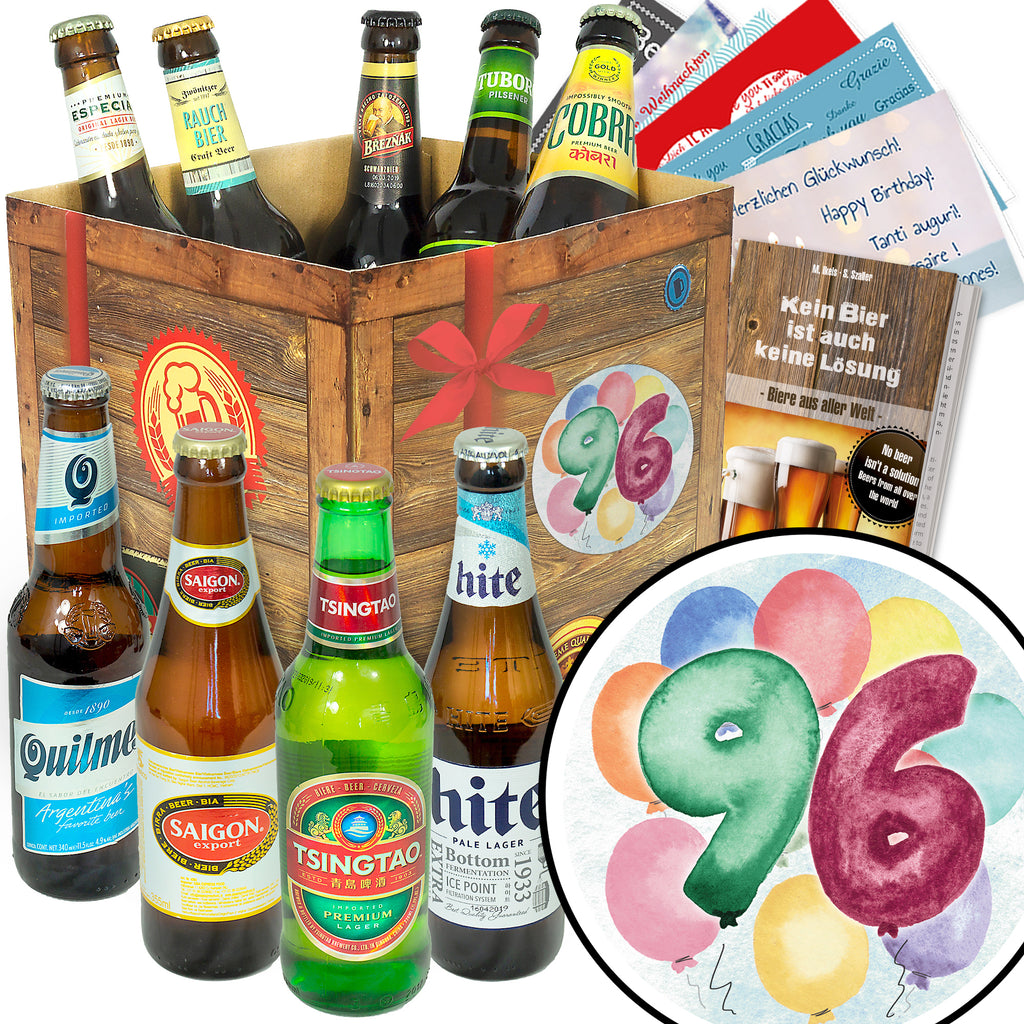 Geburtstag 96 | 9x Bier International | Geschenk Box