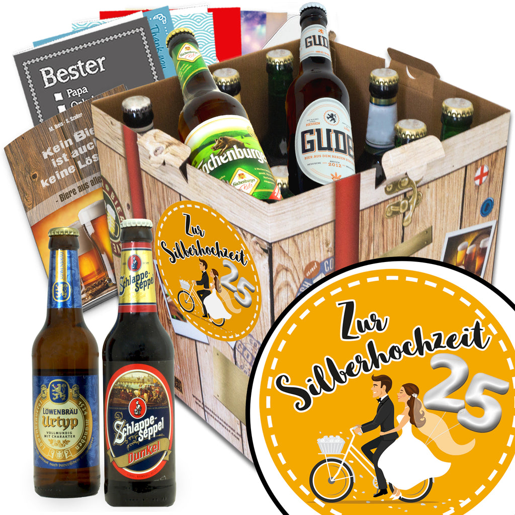 Zur Silberhochzeit | 9 Biersorten Biere aus Deutschland | Geschenkidee