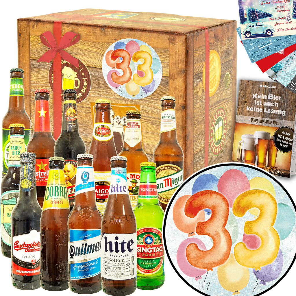 Geburtstag 33 | 12x Biere der Welt | Geschenkidee
