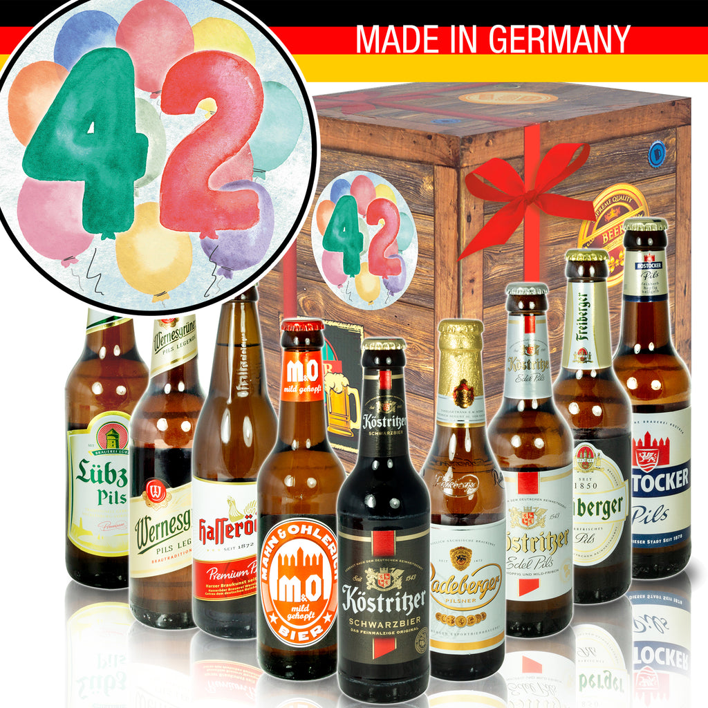 Geburtstag 42 | 9x Biere Ostdeutsch | Geschenkkorb
