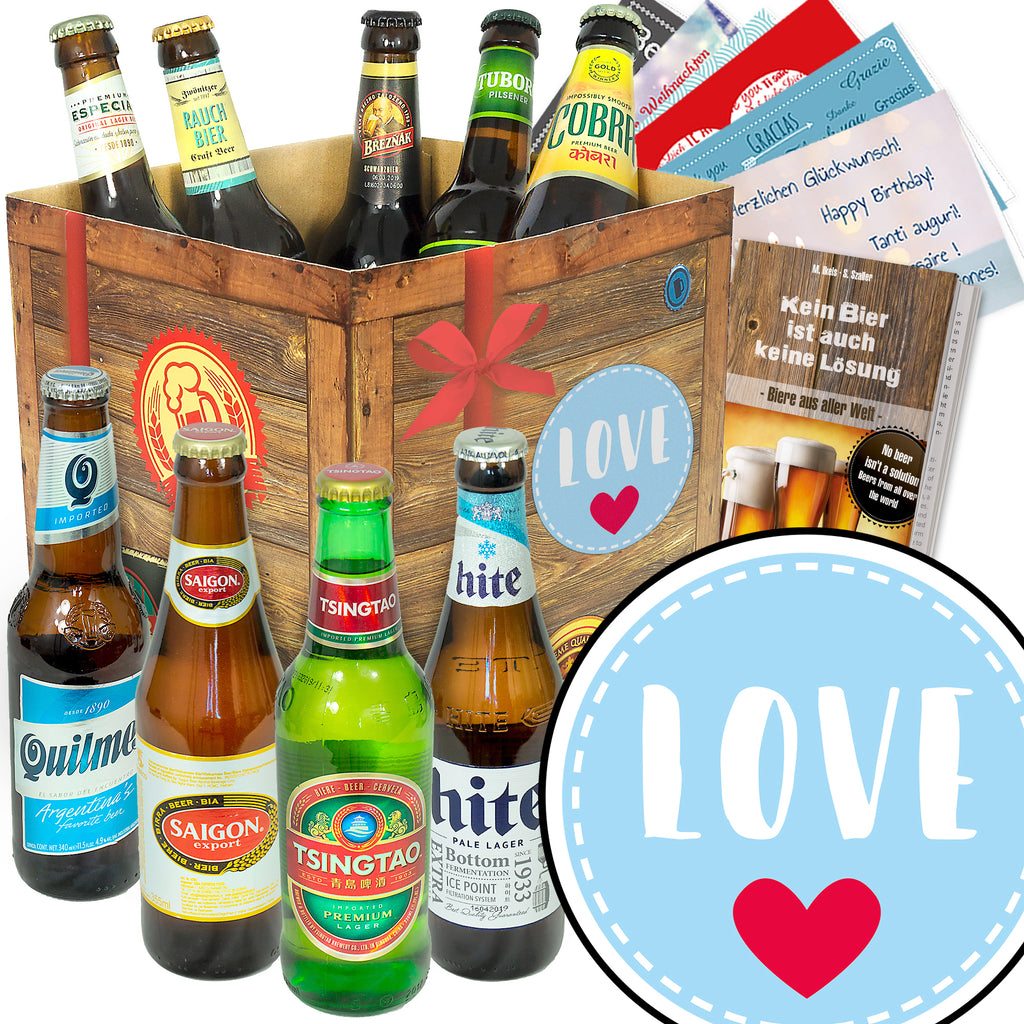 Liebe | 9x Biere der Welt Exoten | Geschenkkorb