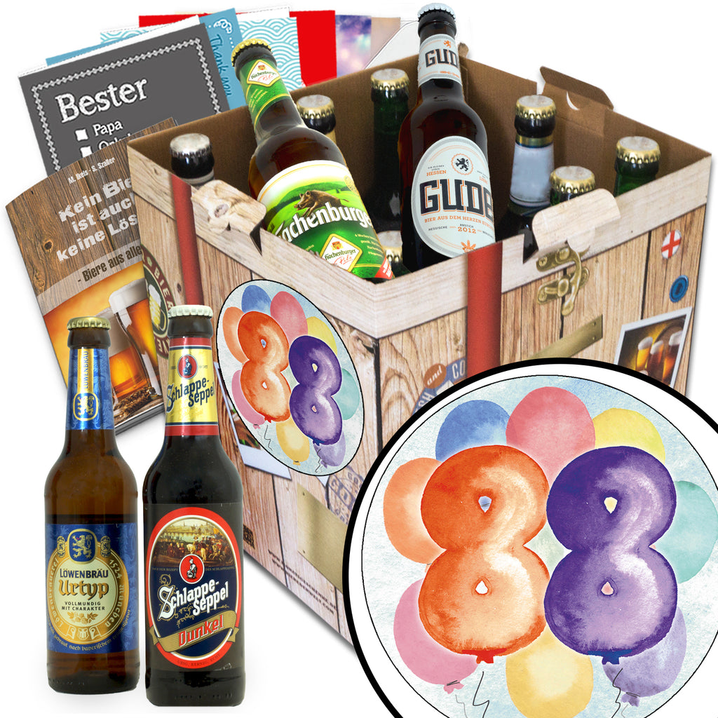 Geburtstag 88 | 9 Flaschen Deutsche Biere | Geschenk Set