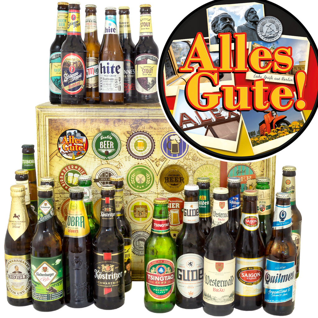 Alles Gute | 24x Bier Bier Deutschland und Welt | Bierset