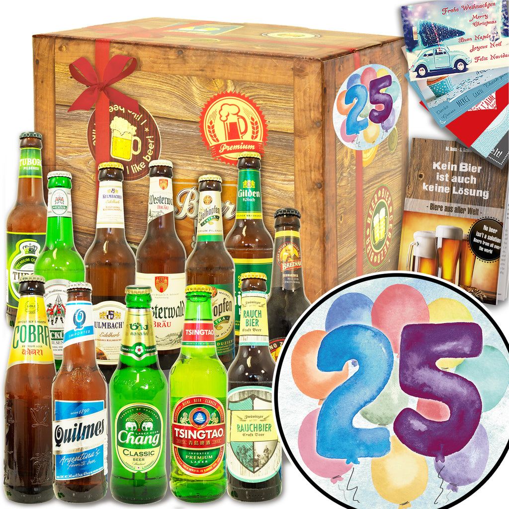 Geburtstag 25 | 12x Biere Welt und Deutschland | Geschenkkorb