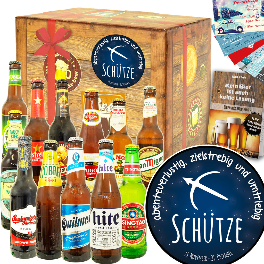 Sternzeichen Schütze | 12 Spezialitäten Bier Weltreise | Geschenk Set