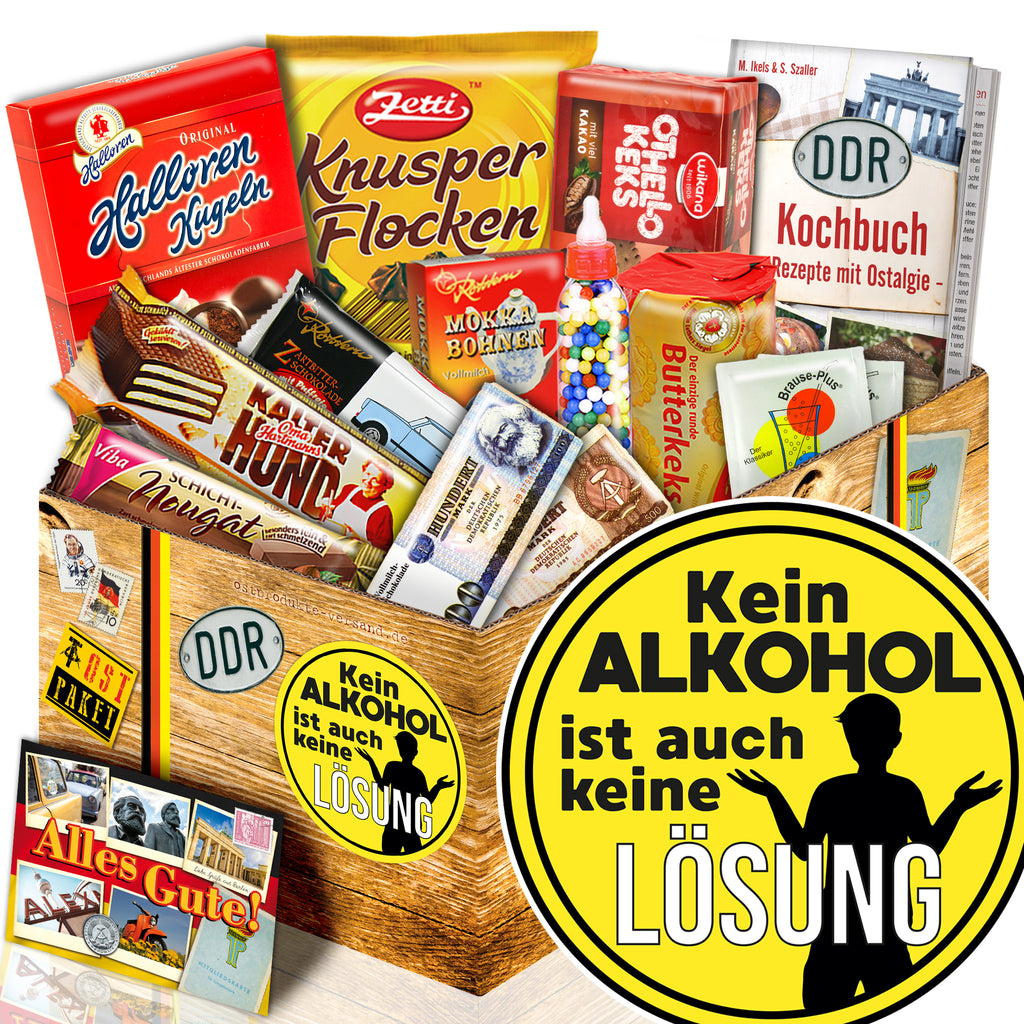 Kein Alkohol ist auch keine Lösung - Süßigkeiten Set DDR L - monatsgeschenke.de