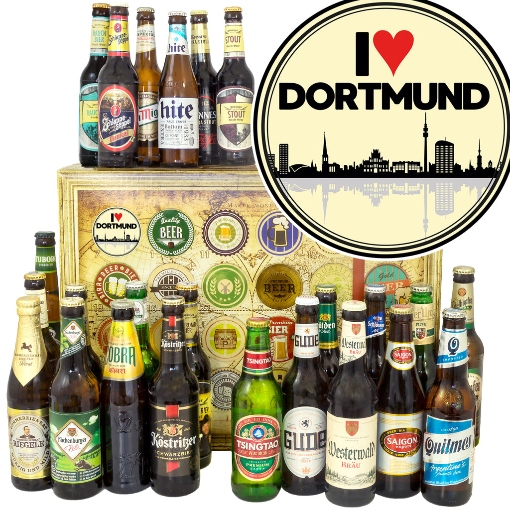 I love Dortmund | 24 Biersorten Bier International und Deutschland | Biertasting