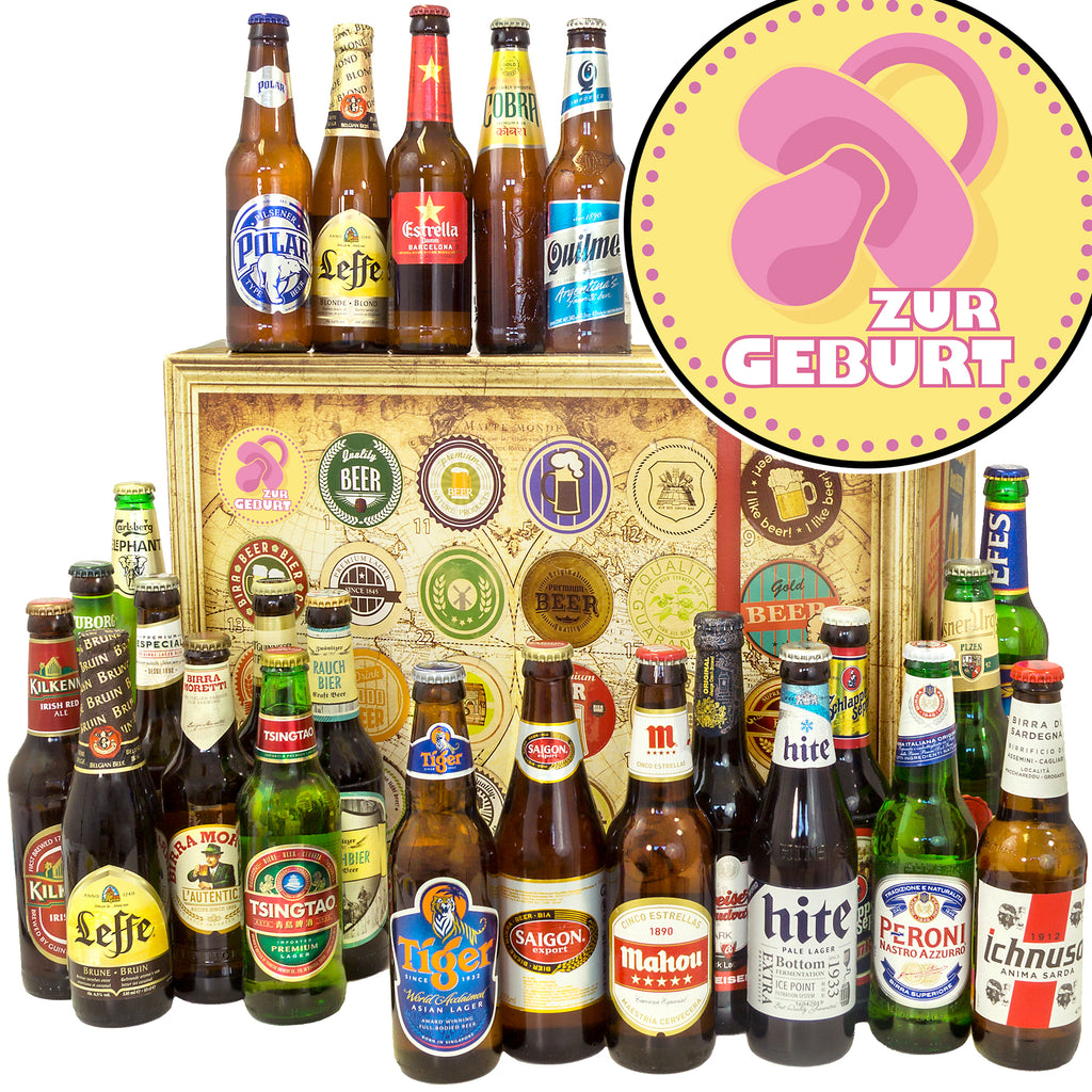 Zur Geburt Mädchen | 24 Spezialitäten Biere der Welt | Geschenkidee