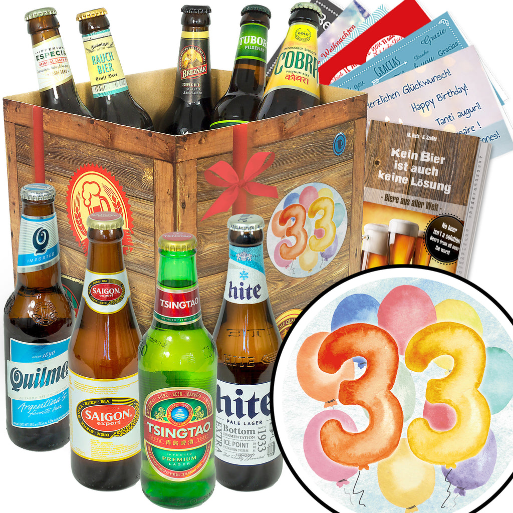 Geburtstag 33 | 9x Biere der Welt | Geschenkidee