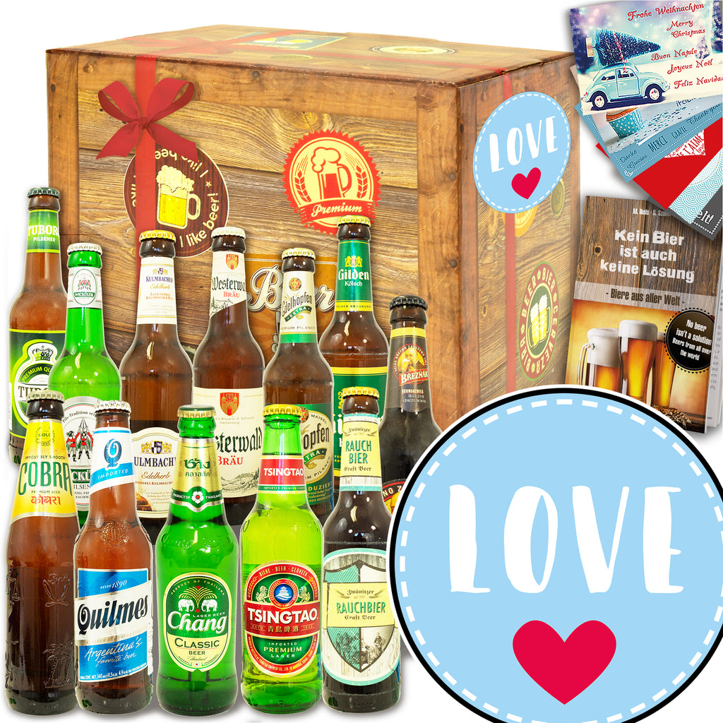 Liebe | 12x Biere Welt und Deutschland | Geschenkkorb