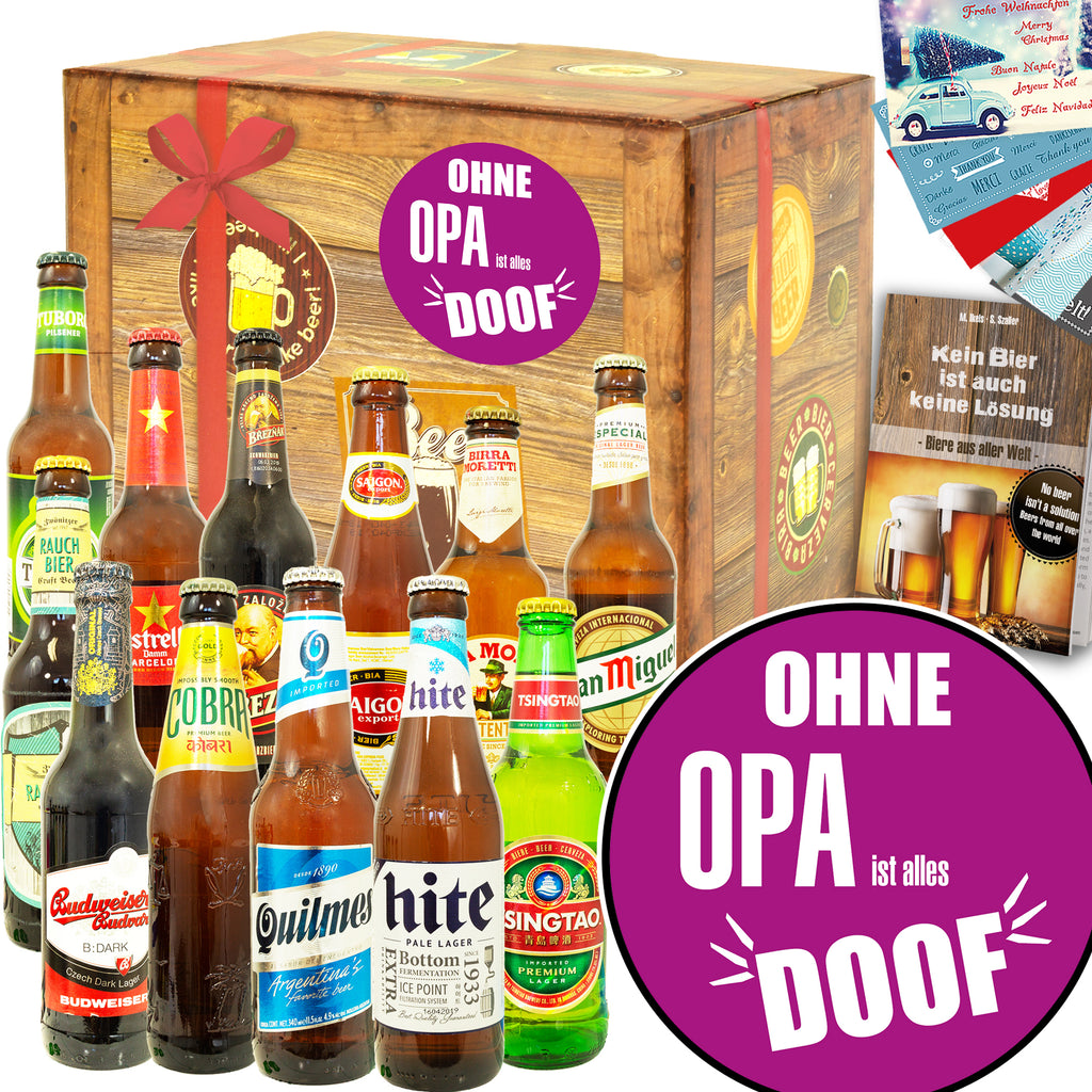 Ohne Opa ist alles doof | 12 Biersorten Bier Weltreise | Präsent