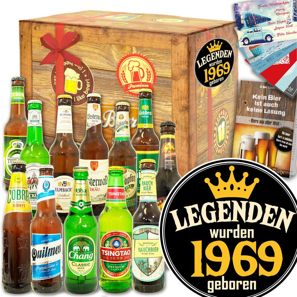 Legenden 1969 | 12 Flaschen Bier Deutschland und Welt | Geschenk Box