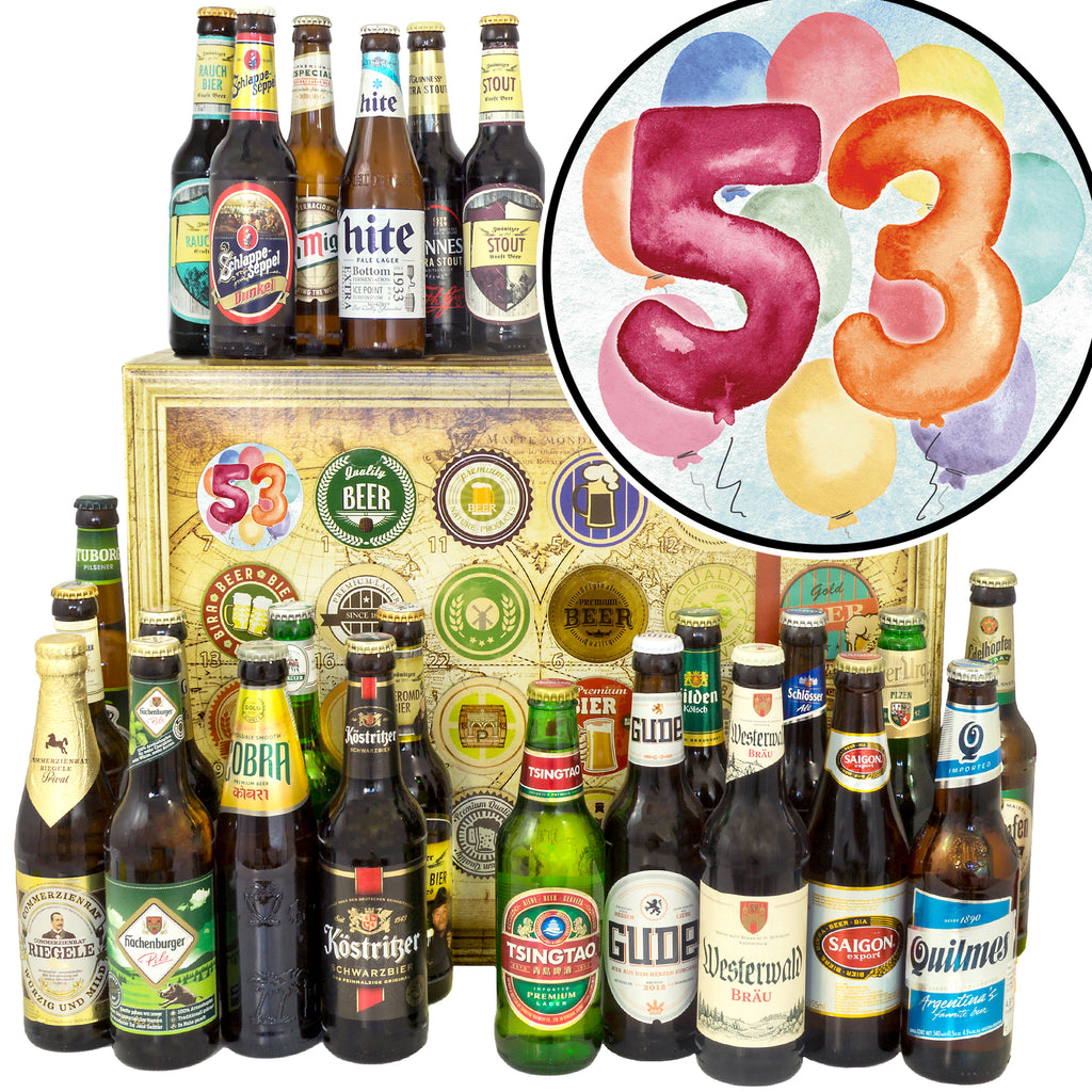 Geburtstag 53 | 24 Spezialitäten Bier International und Deutschland | Paket