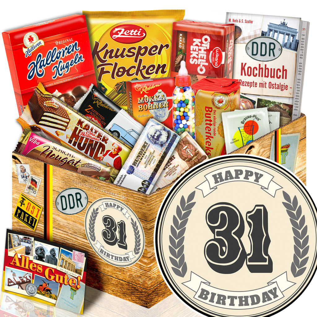 31 Zahl - Süßigkeiten Set DDR L - monatsgeschenke.de