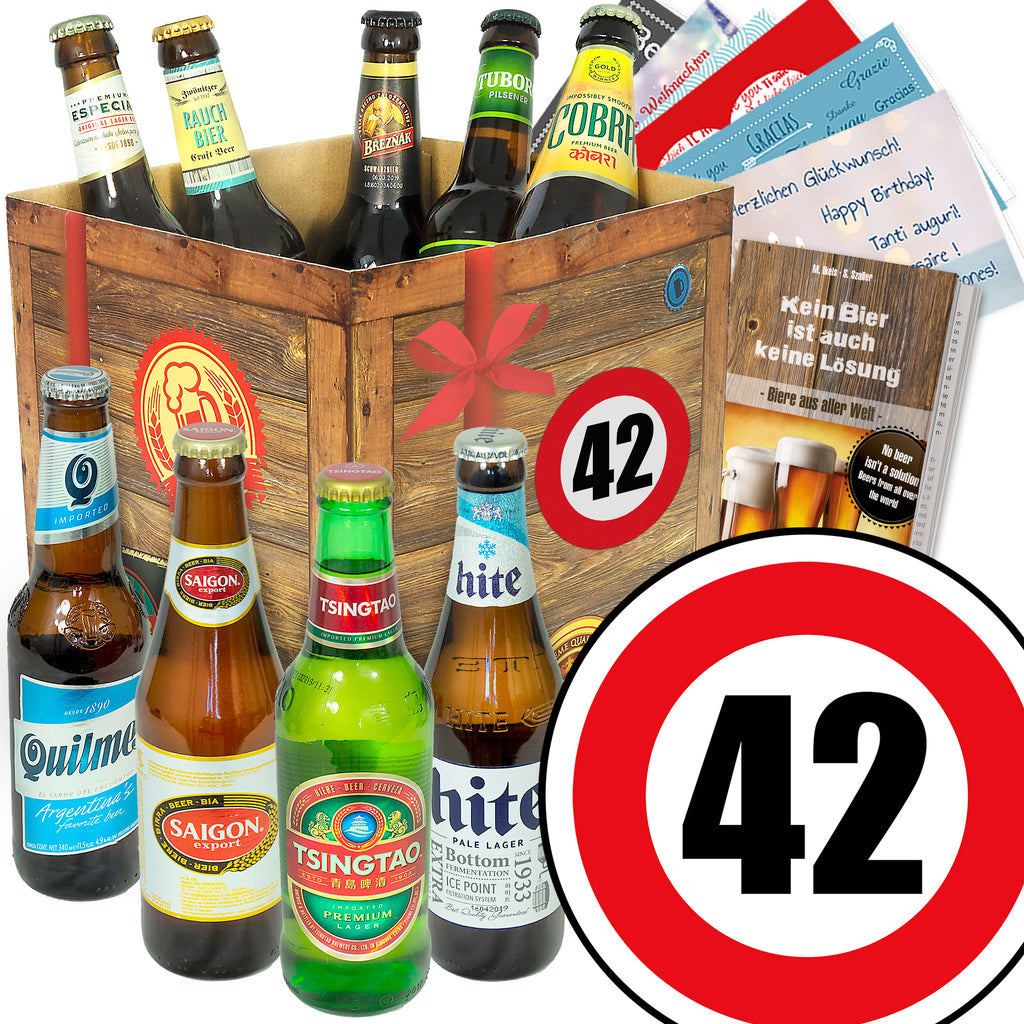 Zahl 42 | 9 Biersorten Bier aus aller Welt | Bier Geschenk