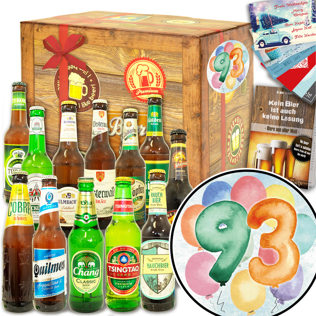Geburtstag 93 | 12 Biersorten Biere Welt und Deutschland | Bierpaket