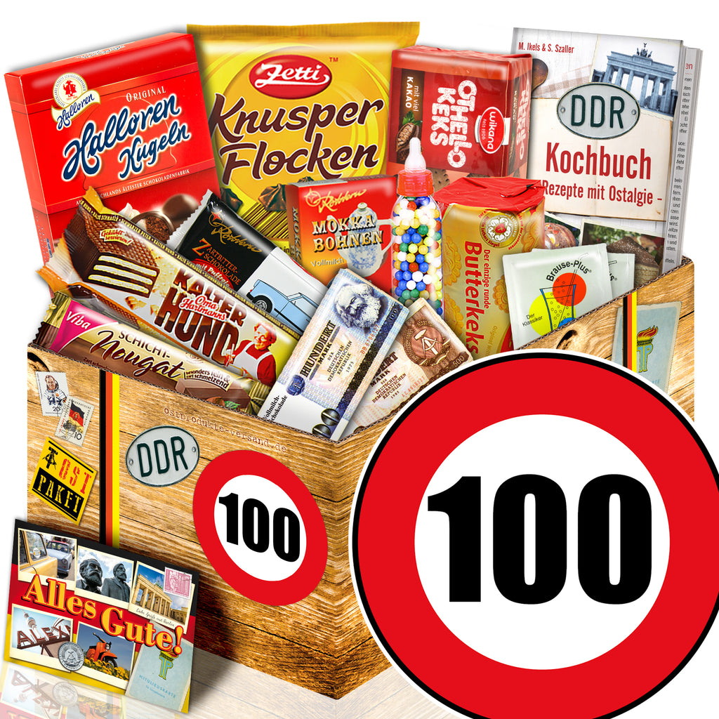 Zahl 100 - Süßigkeiten Set DDR L - monatsgeschenke.de