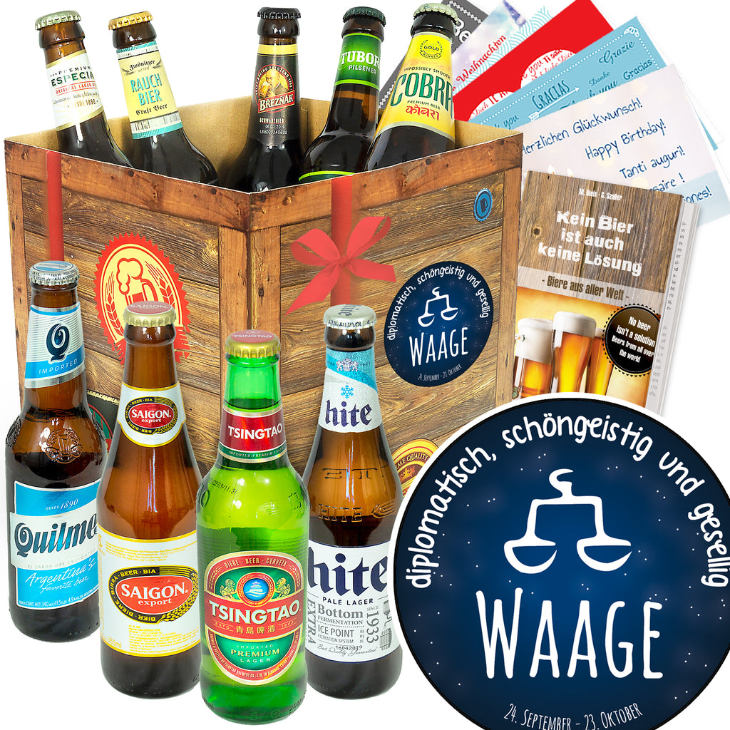 Sternzeichen Waage | 9x Bier International | Biergeschenk