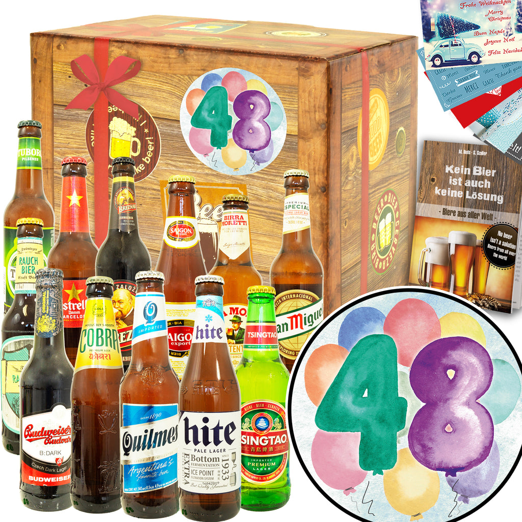Geburtstag 48 | 12 Spezialitäten Biere der Welt | Geschenkset