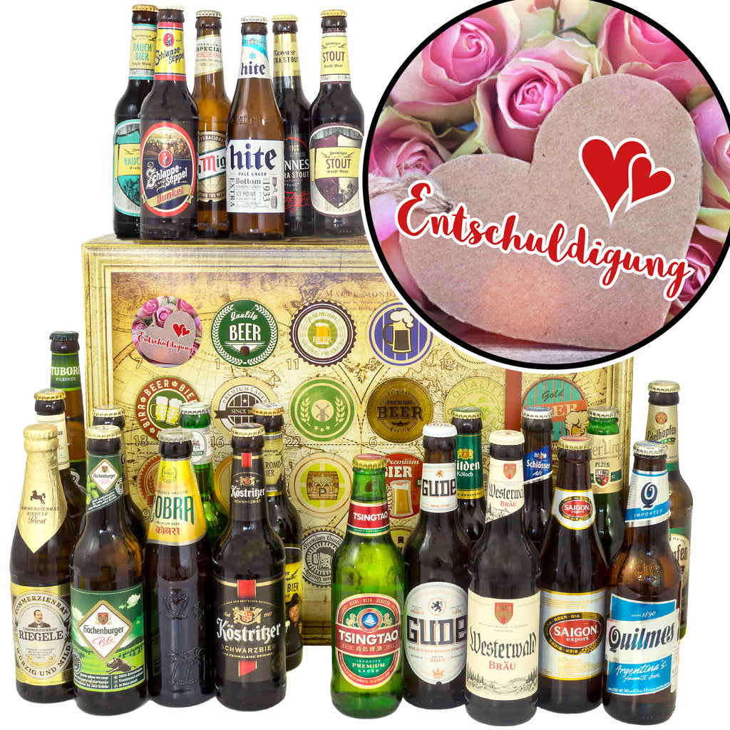 Entschuldigung | 24x Biere Welt und Deutschland | Bier Geschenk