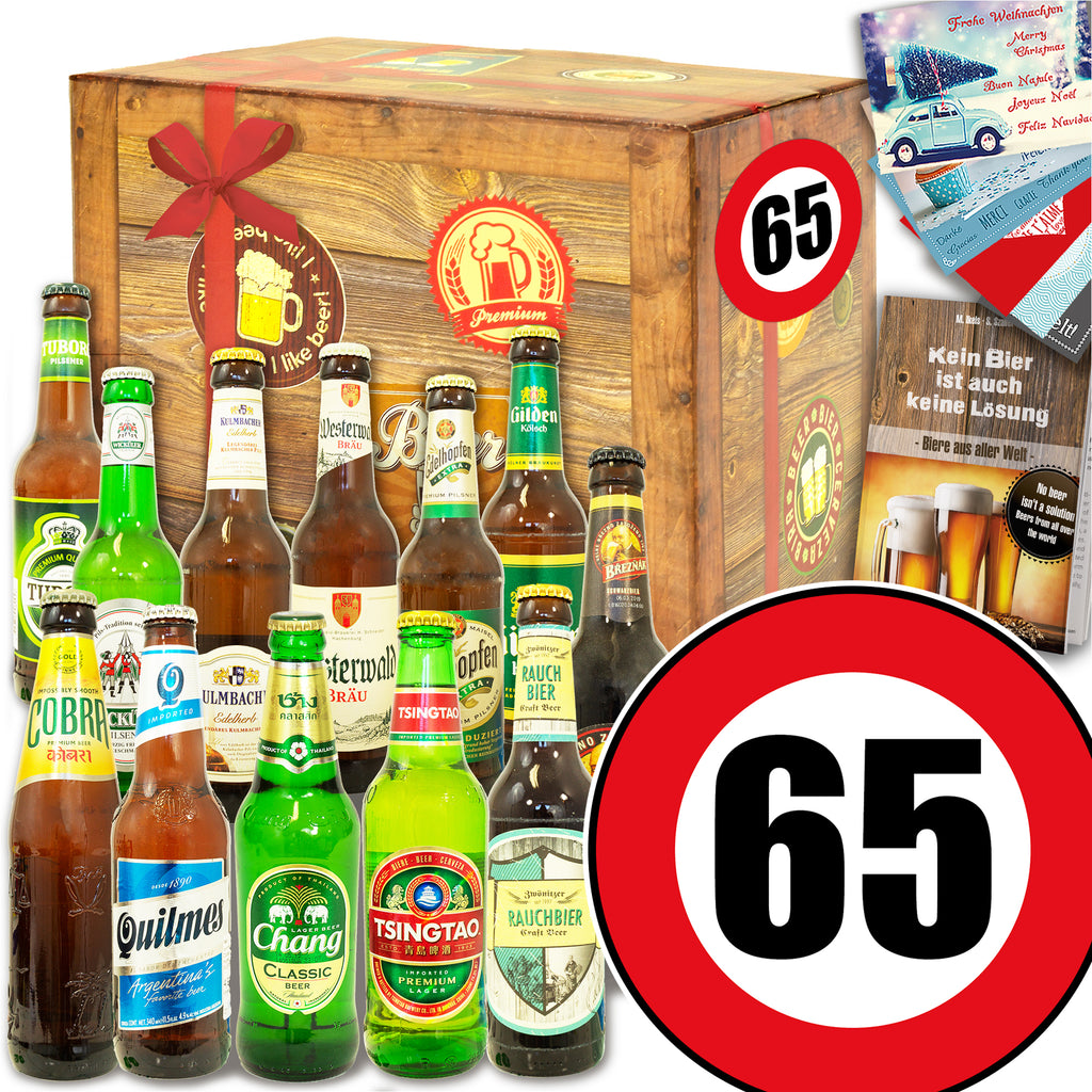 Zahl 65 | 12 Biersorten Biere Welt und Deutschland | Geschenkpaket