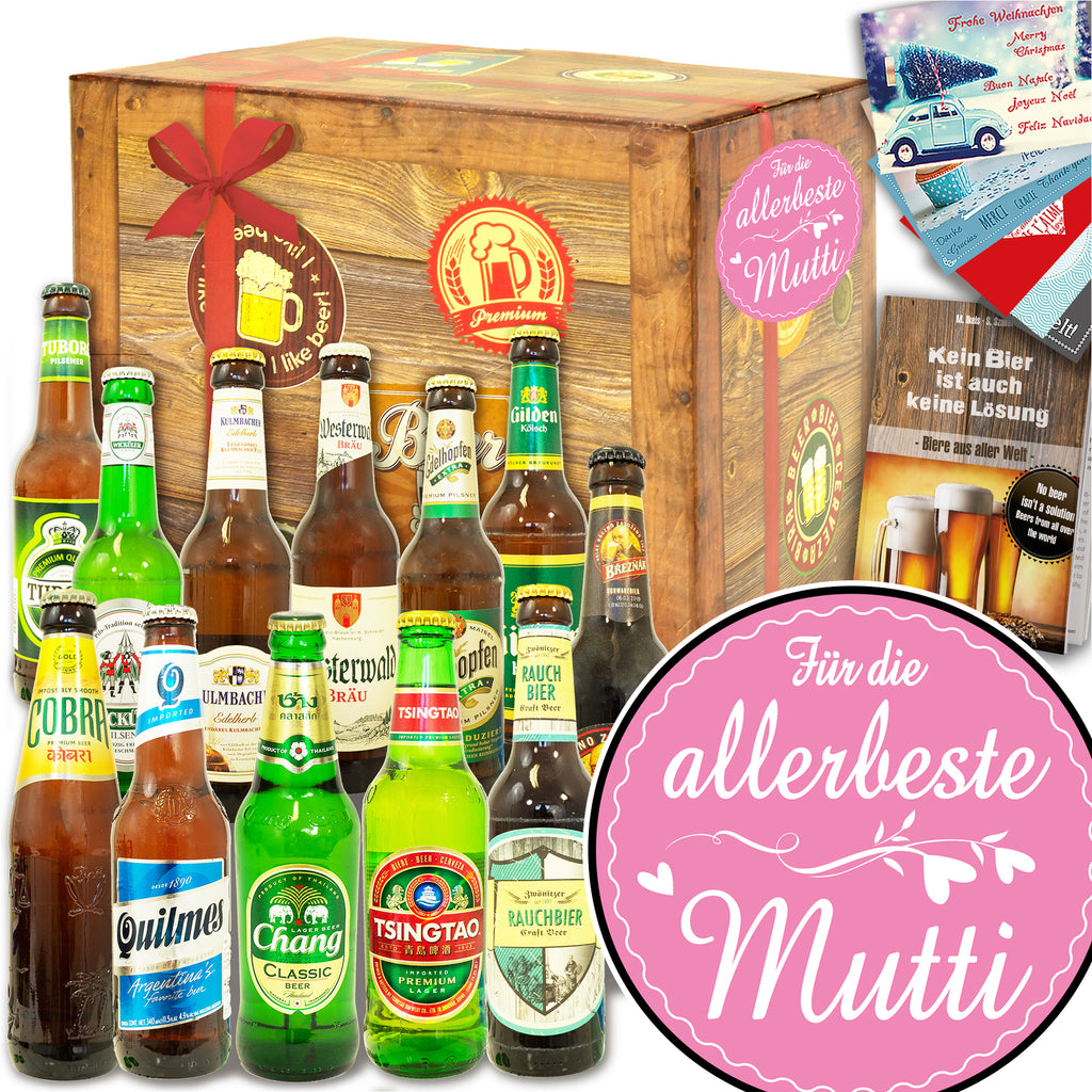 Für die allerbeste Mutti | 12x Bier aus der Welt und Deutschland | Biergeschenk