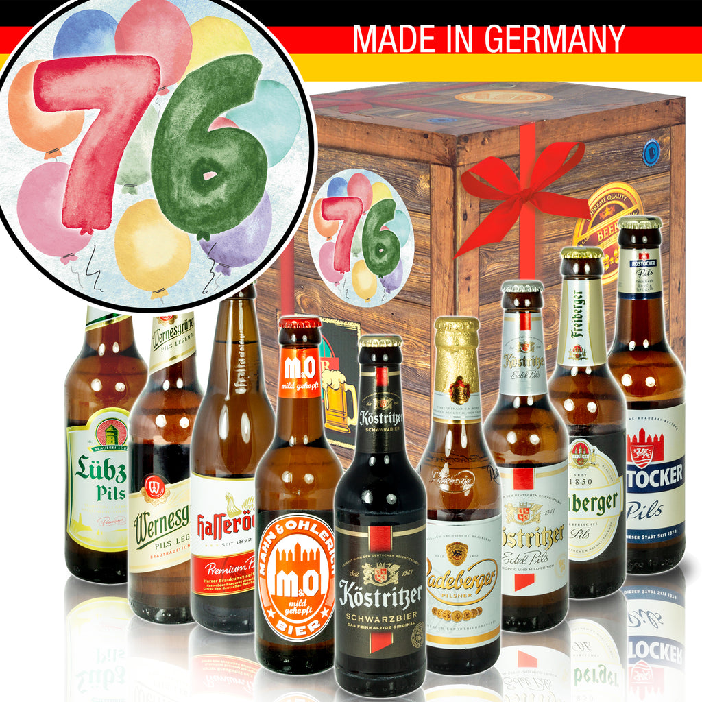 Geburtstag 76 | 9x Bier Ostdeutsche Biere | Box