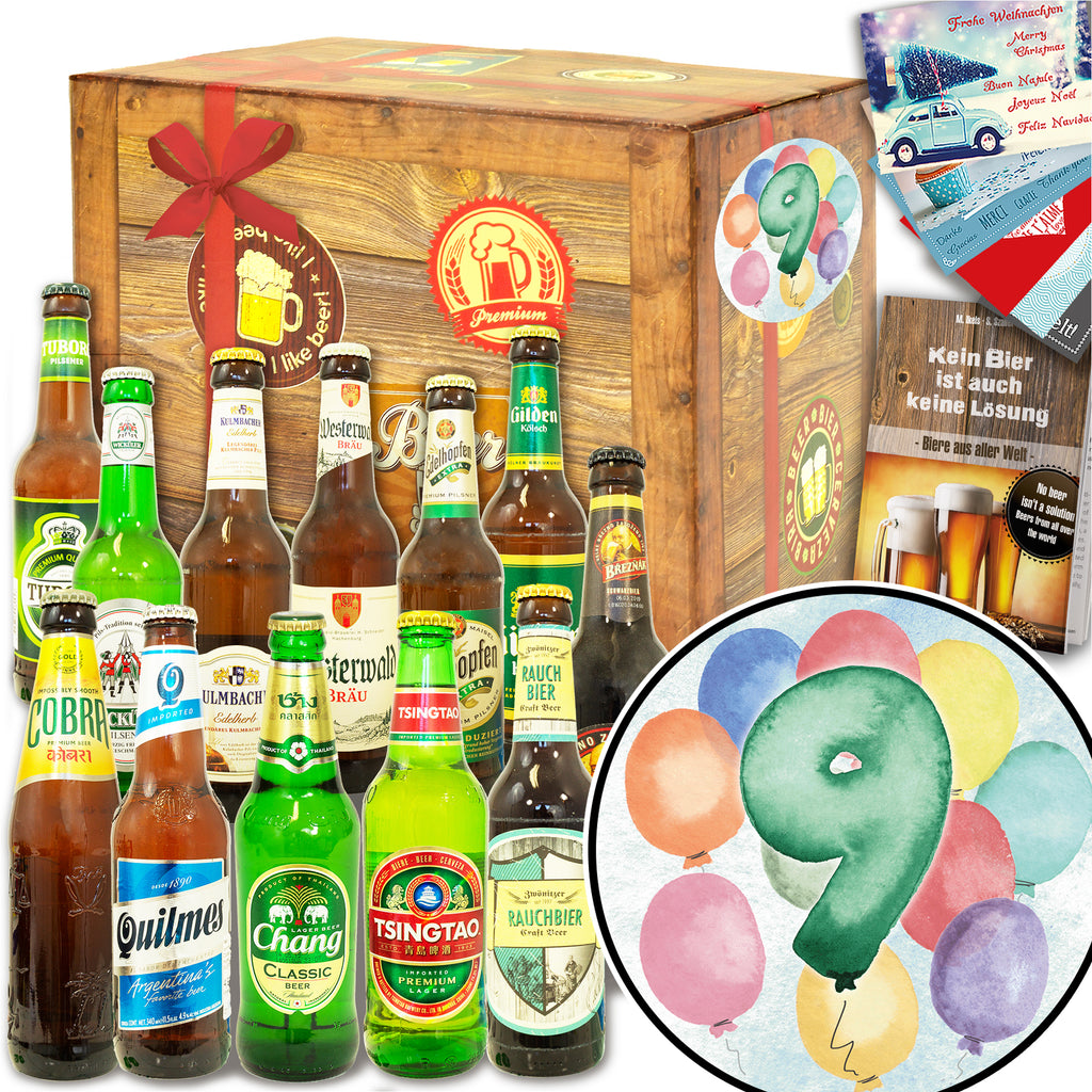 Jubiläum 9 | 12 Biersorten Biere Welt und Deutschland | Box