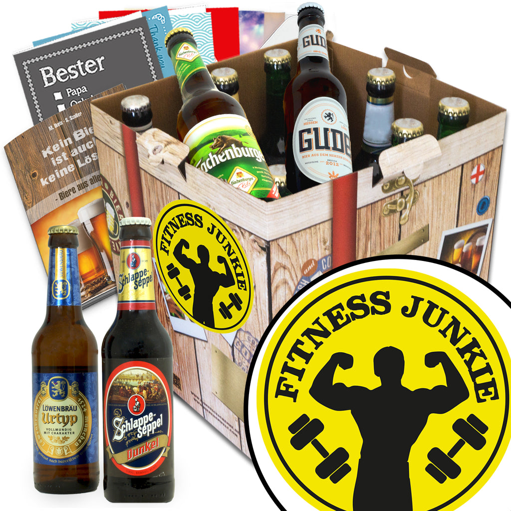 Fitnessjunkie | 9 Flaschen Biere aus Deutschland | Geschenkidee