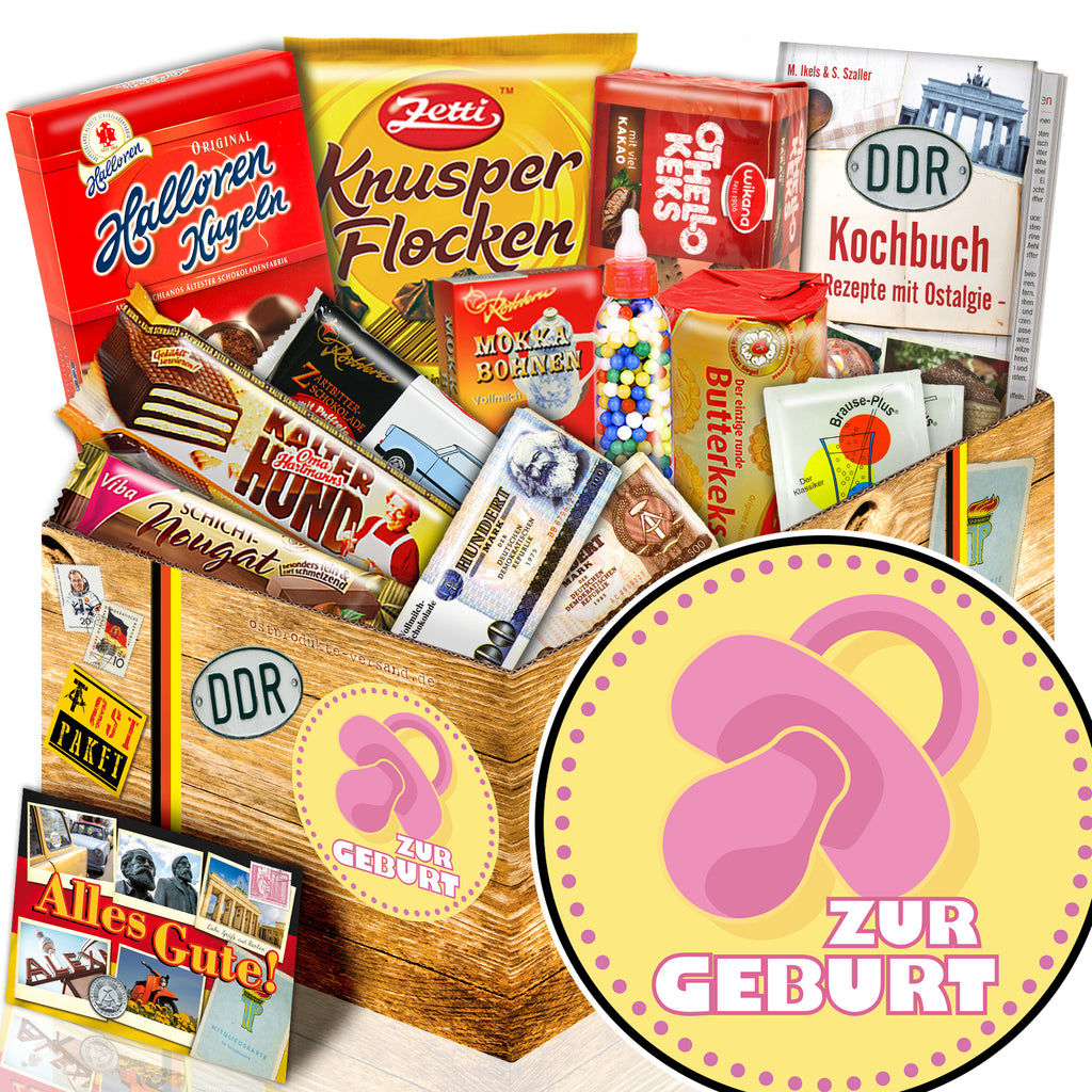 Zur Geburt rosa - Süßigkeiten Set DDR L