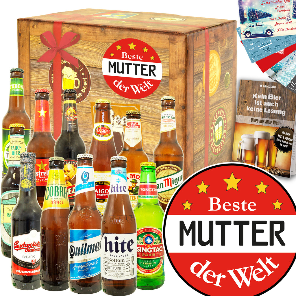 Beste Mutter der Welt | 12 Länder Biere aus aller Welt | Biergeschenk
