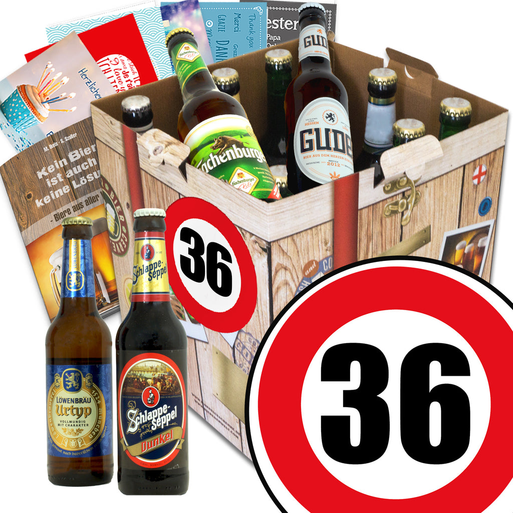Zahl 36 | 9x Bier Biere aus Deutschland | Bier Geschenk