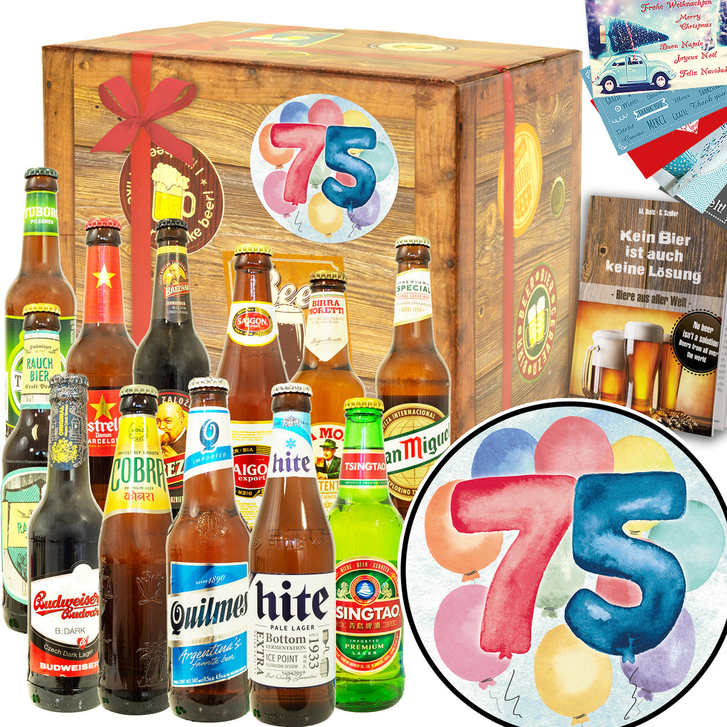 Geburtstag 75 | 12 Spezialitäten Bier International | Bierpaket