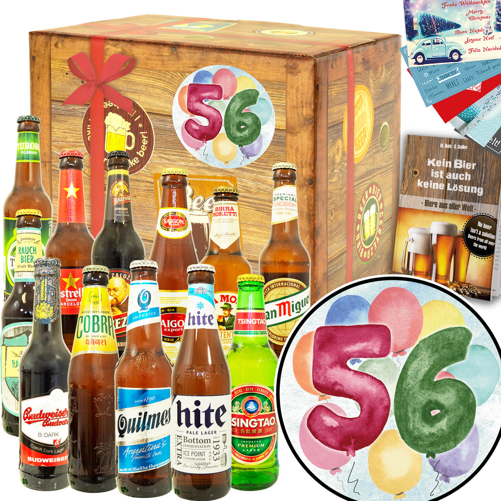 Geburtstag 56 | 12 Flaschen Biere der Welt | Bierpaket