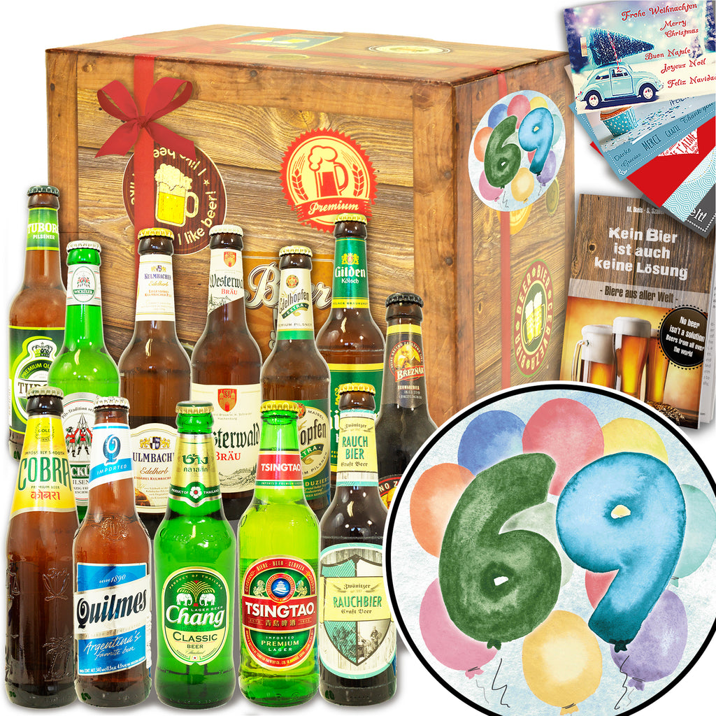 Geburtstag 69 | 12x Biere Welt und Deutschland | Geschenkpaket