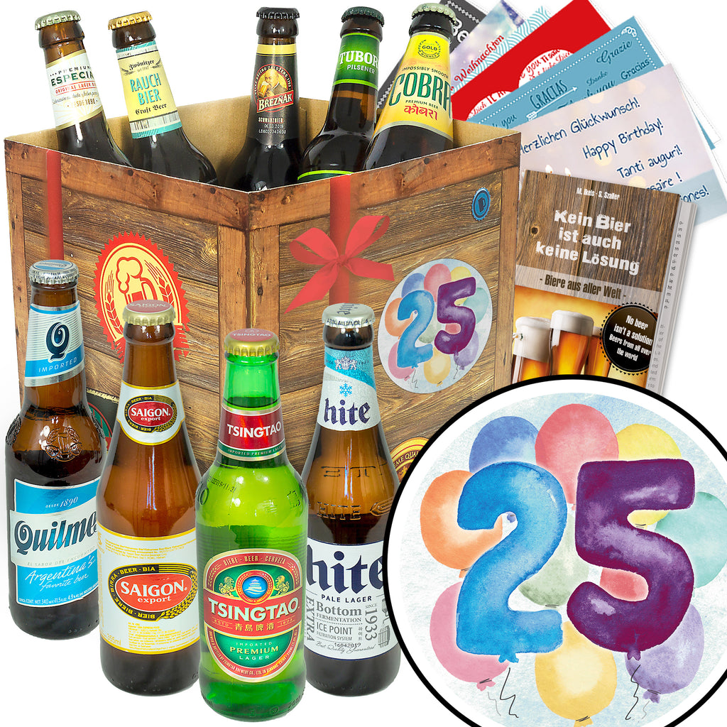 Geburtstag 25 | 9 Länder Biere der Welt | Geschenkkorb