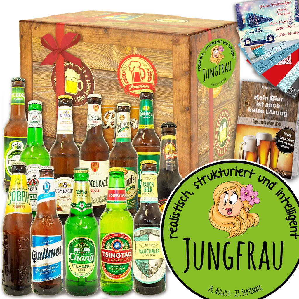 Sternzeichen Jungfrau | 12x Biere Welt und Deutschland | Geschenkkorb