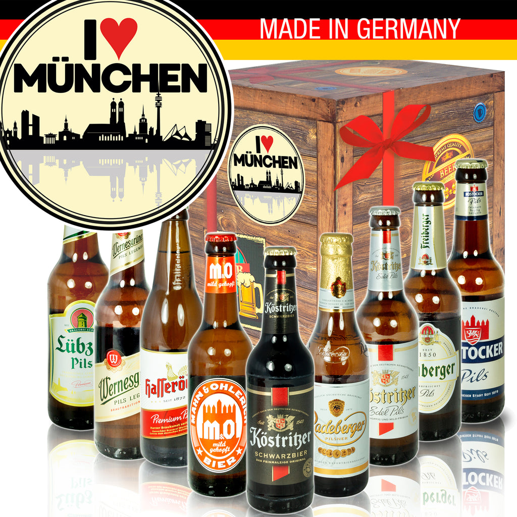 I love München | 9x Bier Ostdeutsche Biere | Box