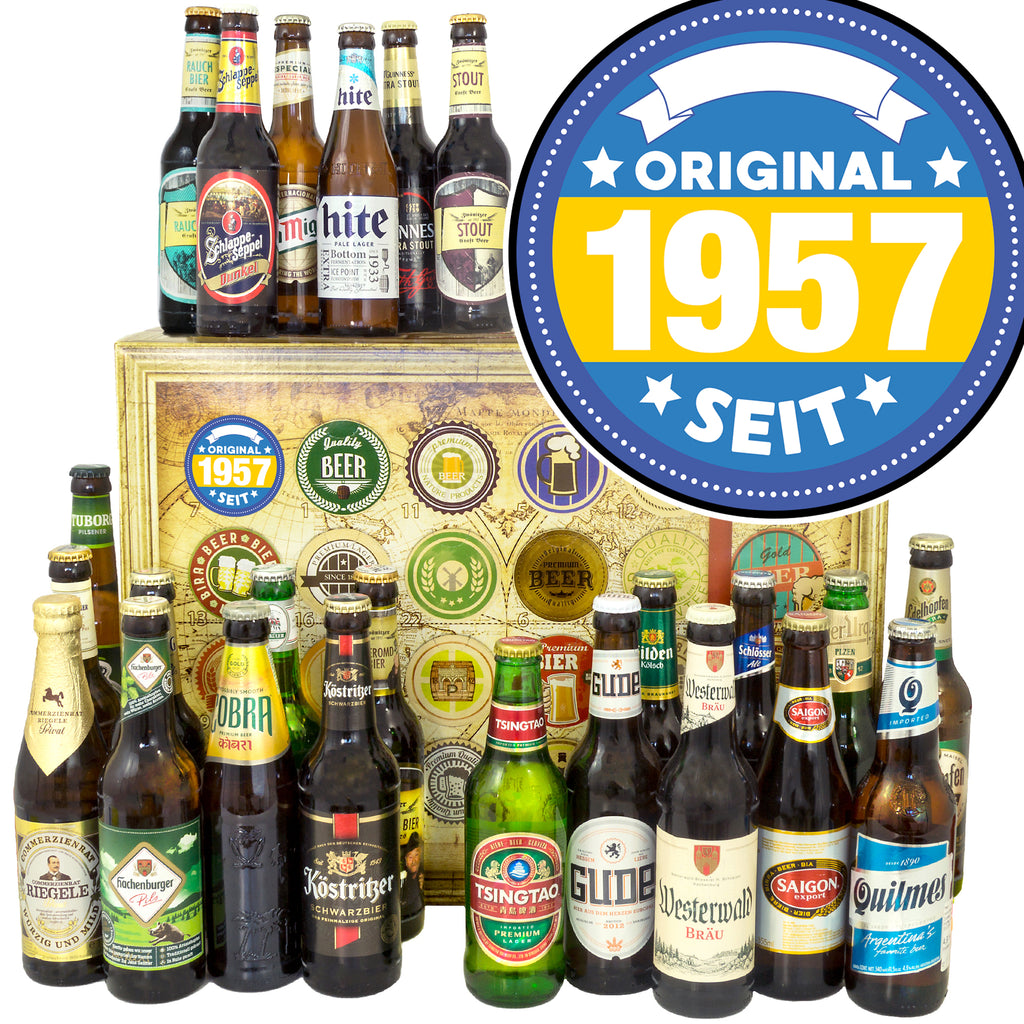 Original seit 1957 | 24 Flaschen Bier Deutschland und Welt | Bierpaket