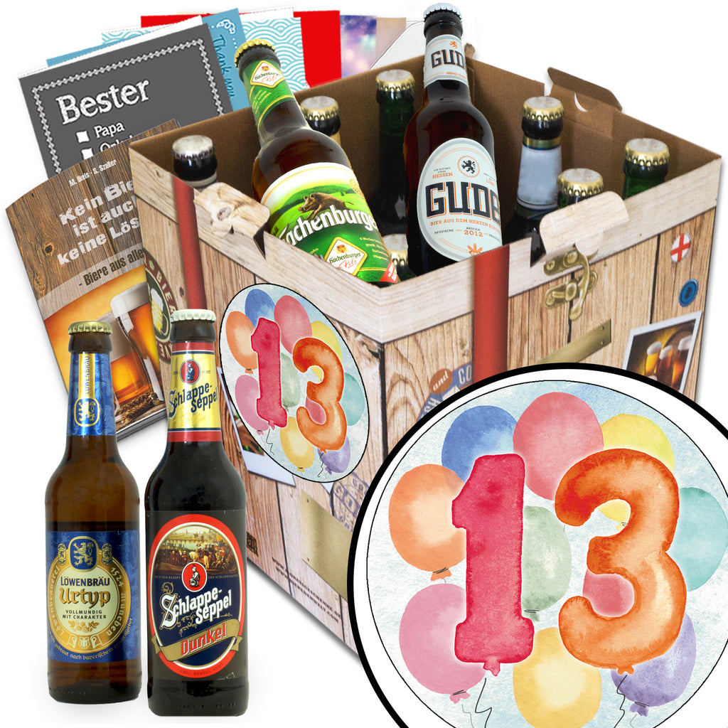 Jahrestag 13 | 9 Biersorten Biere aus Deutschland | Geschenk Box